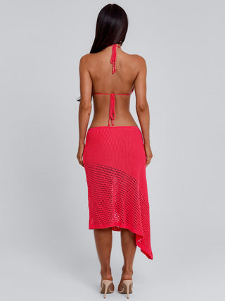 NATALIE SKIRT CORAL Midi Skirt 