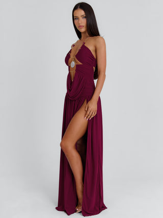 NELLY MAXI DRESS BURGUNDY Maxi Dress 