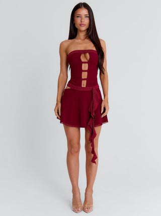 NINA MINI DRESS BURGUNDY Mini Dress 