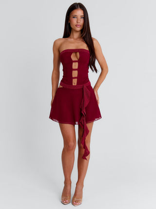 NINA MINI DRESS BURGUNDY Mini Dress 
