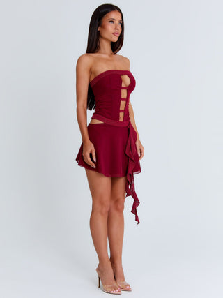 NINA MINI DRESS BURGUNDY Mini Dress 