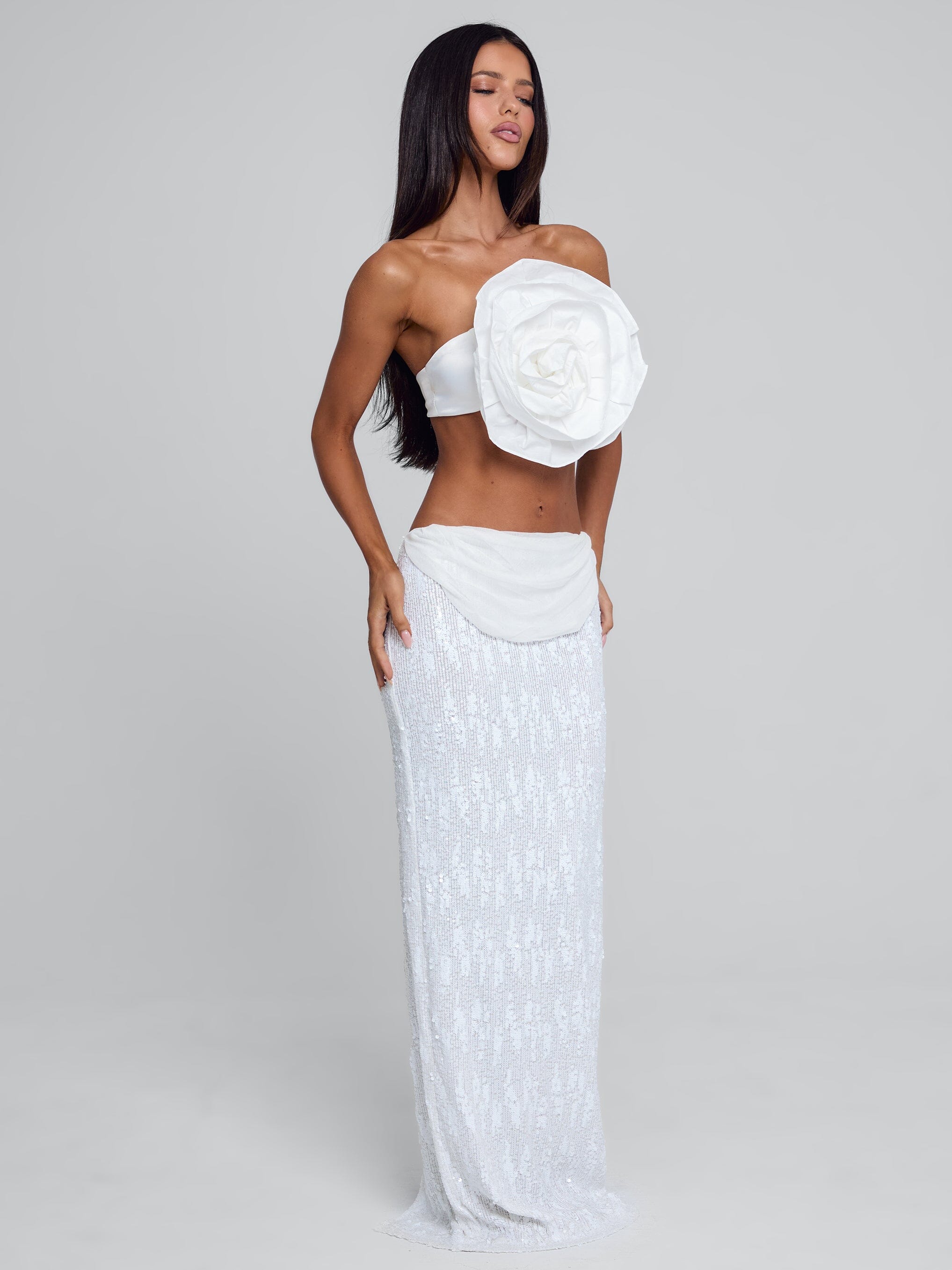 Niva Maxi Skirt White | Outcast UK