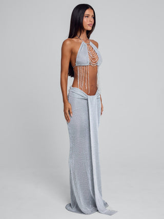 NIVRA MAXI SKIRT SILVER Maxi Skirt 