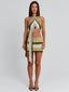 OSLO MINI SKIRT GREEN STRIPE Mini Skirt 