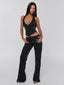 MARIAIS WAISTCOAT BLACK SPARKLE Crop Top 