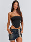 PLIZE MINI SKIRT DENIM Mini Skirt 