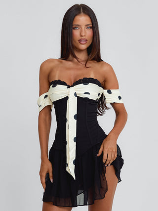 PRESLEY MINI DRESS BLACK POLKA DOT Mini Dress 
