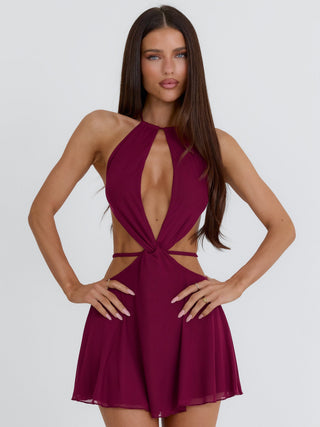 PRISILA MINI DRESS DEEP RED Mini Dress 