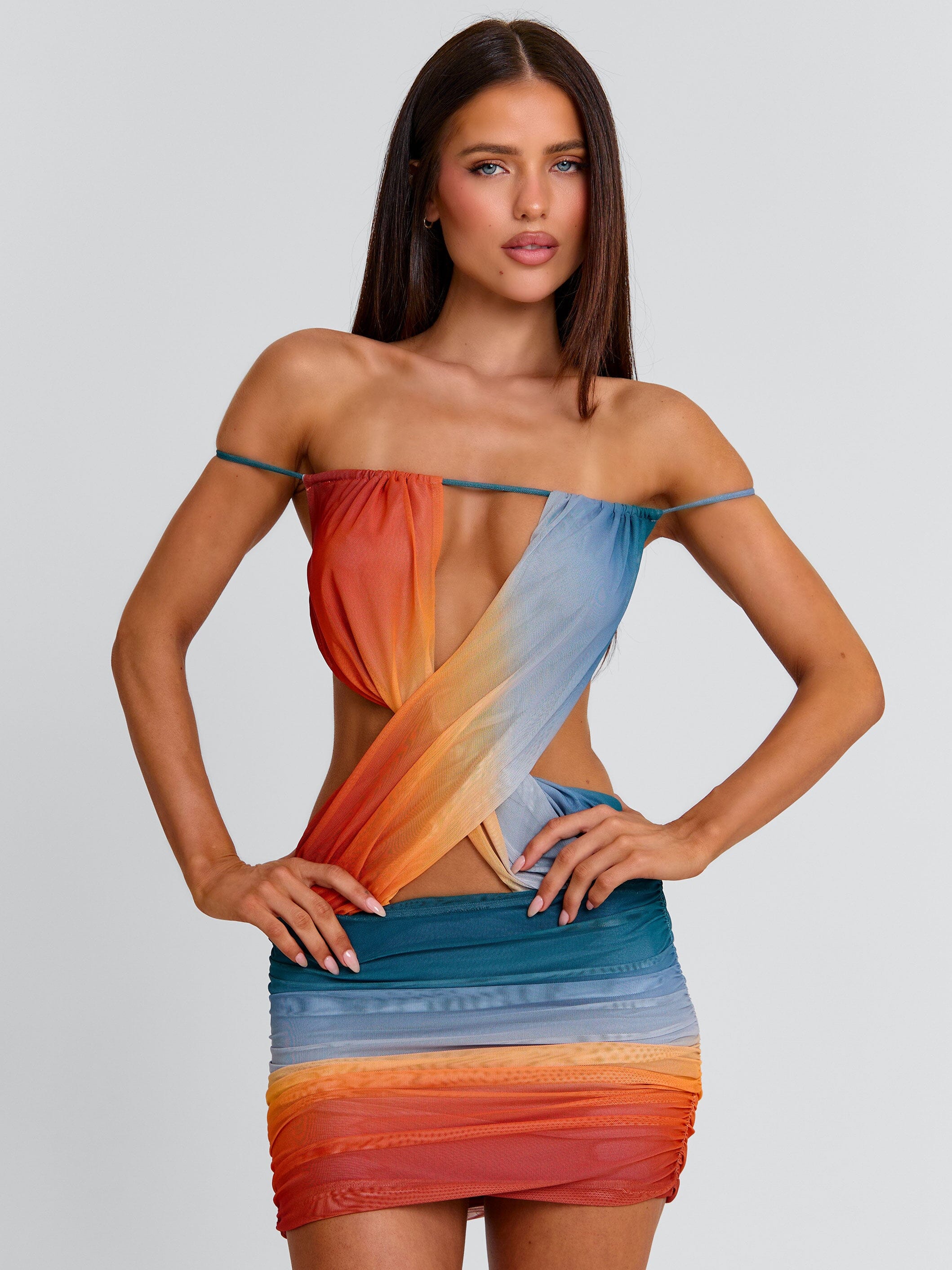 Regina Mini Dress Ocean Ombre | Outcast UK