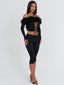 RHACHEL LONG SLEEVE TOP BLACK Crop Top 