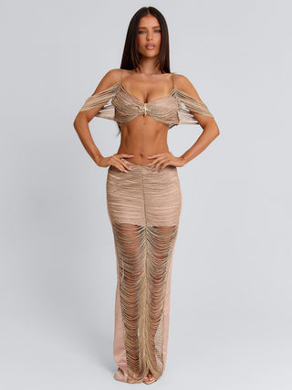 ROWAN MAXI SKIRT GOLD Maxi Skirt 