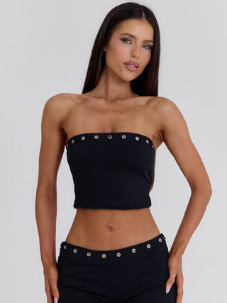 ROXIE LONGLINE TOP BLACK Top 