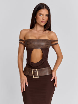 ROZIA MAXI DRESS BROWN Maxi Dress 