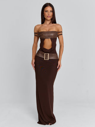 ROZIA MAXI DRESS BROWN Maxi Dress 