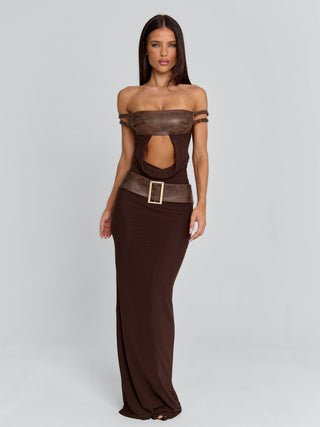 ROZIA MAXI DRESS BROWN Maxi Dress 