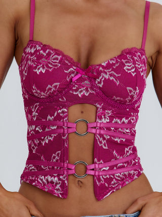 SANTANA TOP BURGUNDY Crop Top 