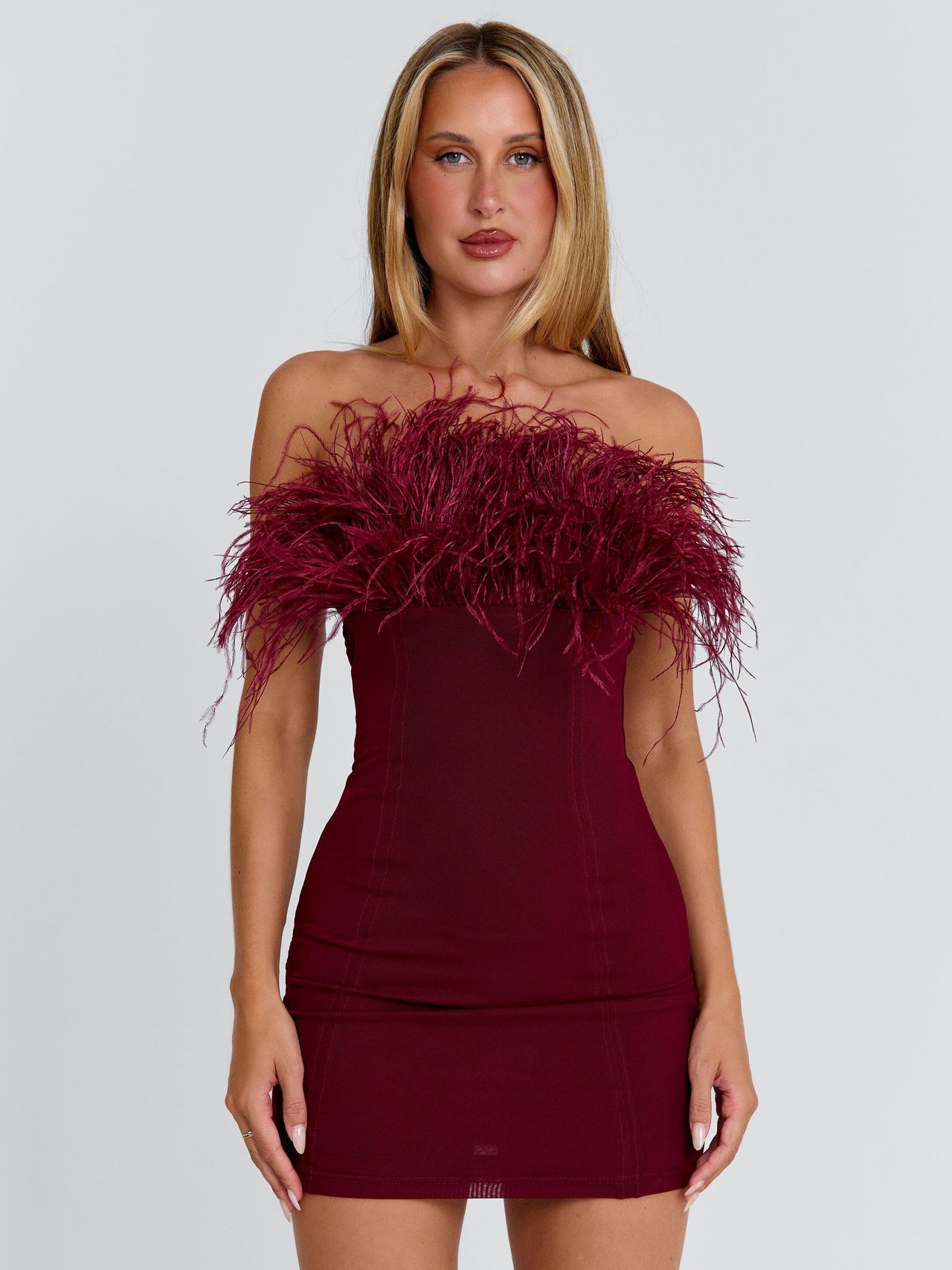 Shona Mini Dress Burgundy | Outcast UK Shona Mini Dress Burgundy | Outcast UK