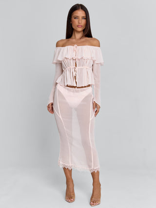 TARAYA MIDI SKIRT PINK Midi Skirt 