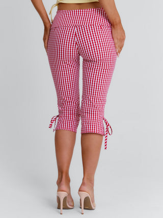 LENNIX CAPRI PANT RED GINGHAM Pants 