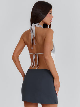 TONDRA MINI SKIRT GREY Mini Skirt 