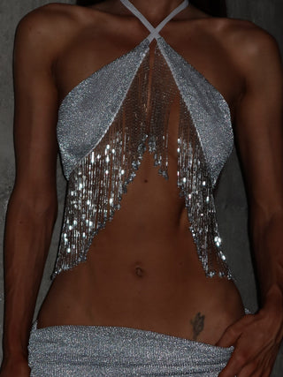 TYLA CROP TOP SILVER Crop Top 