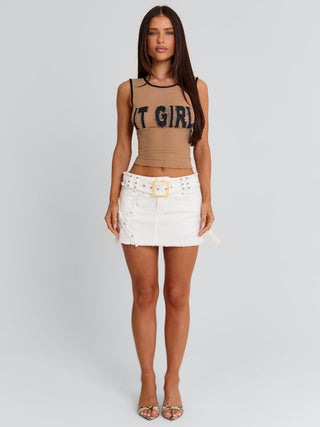 NOVAI MINI SKIRT WHITE Mini Skirt 