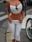 YULE CAPRI PANT WHITE POLKADOT Pants 