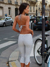 YULE CAPRI PANT WHITE POLKADOT Pants 