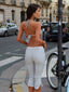 YULE CAPRI PANT WHITE POLKADOT Pants 
