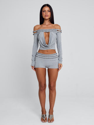 ZAYANA SHORTS GREY MARLE Shorts 