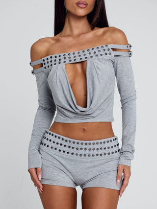 ZAYANA SHORTS GREY MARLE Shorts 