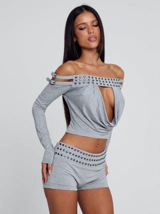 ZAYANA SHORTS GREY MARLE Shorts 