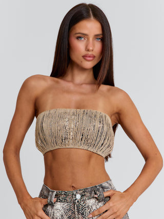 ZERIAH TOP SNAKE PRINT Crop Top 